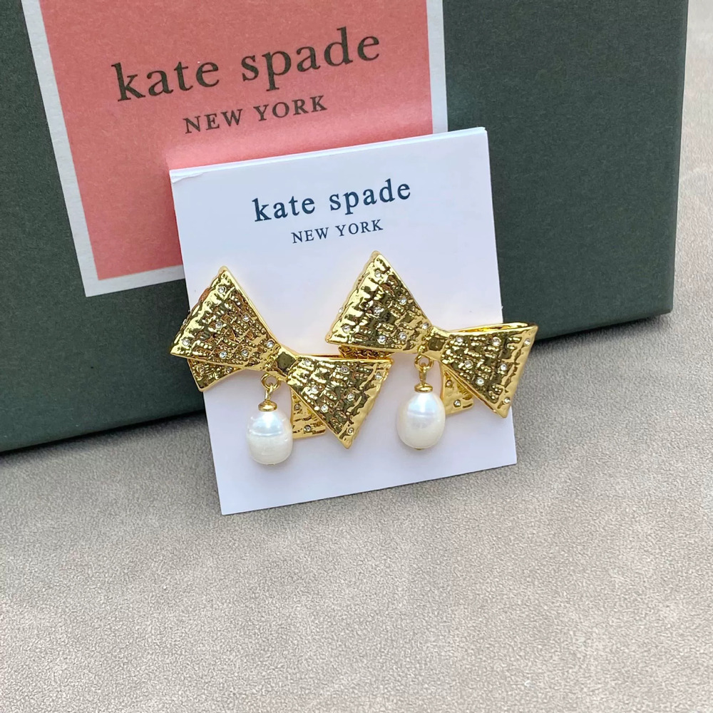 kate spade Charming Bow Rhinestone Freshwater Pearl Earrings